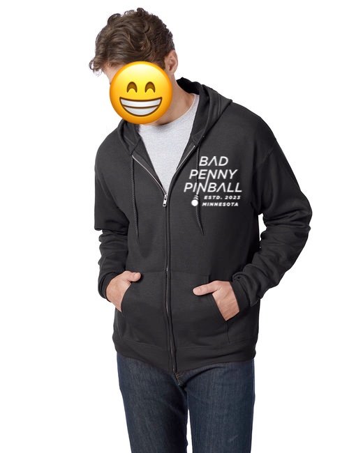 Hooded Zip Sweatshirt - 2025 — Bad Penny Pinball - Saint Hooded Zip Sweatshirt - 2025 — Bad Penny Pinball - Saint